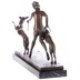 Női akt kutyákkal - bronz szobor  képe